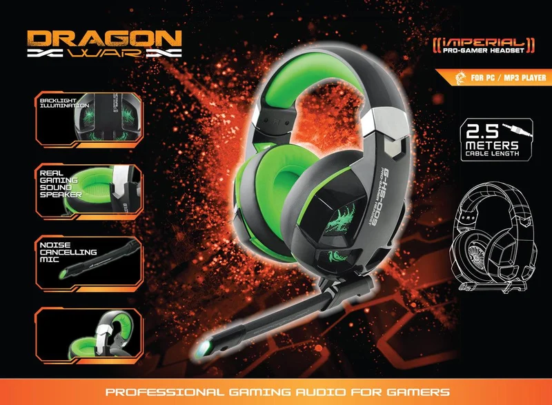Elephant Dragonwar Imperial Gaming Headset (G-HS-009-Black)