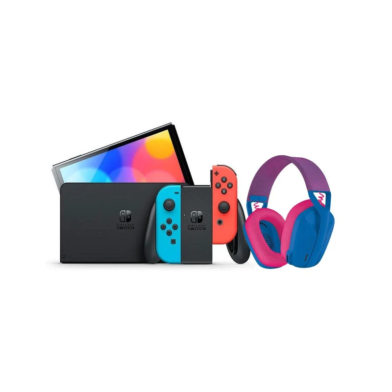 LOGITECH G435 LIGHTSPEED WIRELESS GAMING HEADSET (BLUE) + NINTENDO SWITCH CONSOLE (Lite, Refresh, OLED)
