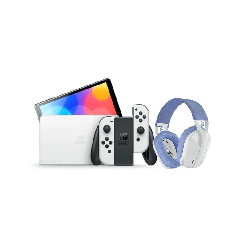 LOGITECH G435 LIGHTSPEED WIRELESS GAMING HEADSET (WHITE) + NINTENDO SWITCH CONSOLE (Lite, Refresh, OLED)