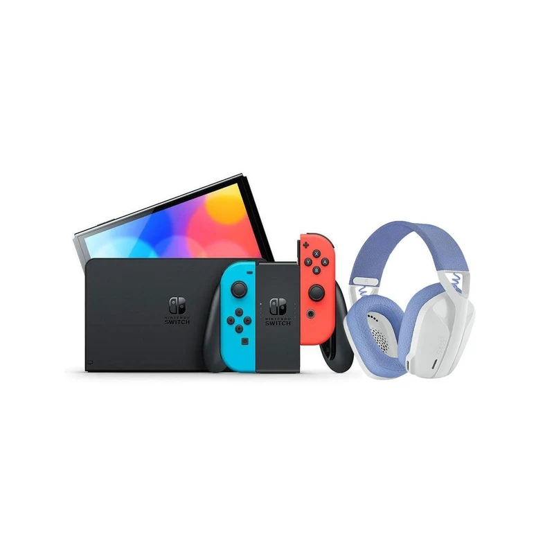 LOGITECH G435 LIGHTSPEED WIRELESS GAMING HEADSET (WHITE) + NINTENDO SWITCH CONSOLE (Lite, Refresh, OLED)