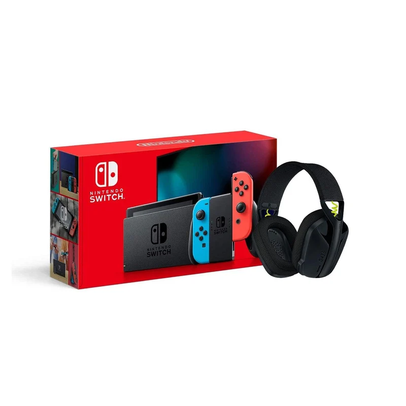 LOGITECH G435 LIGHTSPEED WIRELESS GAMING HEADSET (BLACK) + NINTENDO SWITCH CONSOLE (Lite, Refresh, OLED)