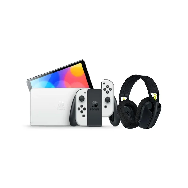 LOGITECH G435 LIGHTSPEED WIRELESS GAMING HEADSET (BLACK) + NINTENDO SWITCH CONSOLE (Lite, Refresh, OLED)