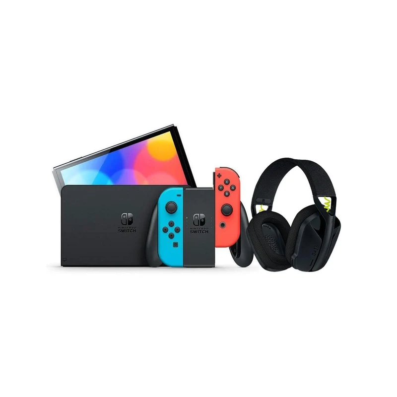 LOGITECH G435 LIGHTSPEED WIRELESS GAMING HEADSET (BLACK) + NINTENDO SWITCH CONSOLE (Lite, Refresh, OLED)