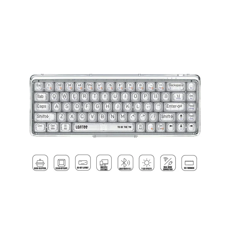 Lofree 1% Fresnel Dual-Mode Mechanical Keyboard (Clear)