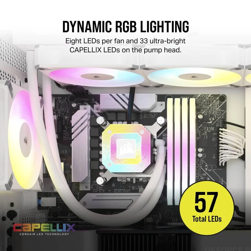 Corsair iCue H150i Elite Capellix XT Extreme Performance 360MM RGB Liquid CPU Cooler (White)