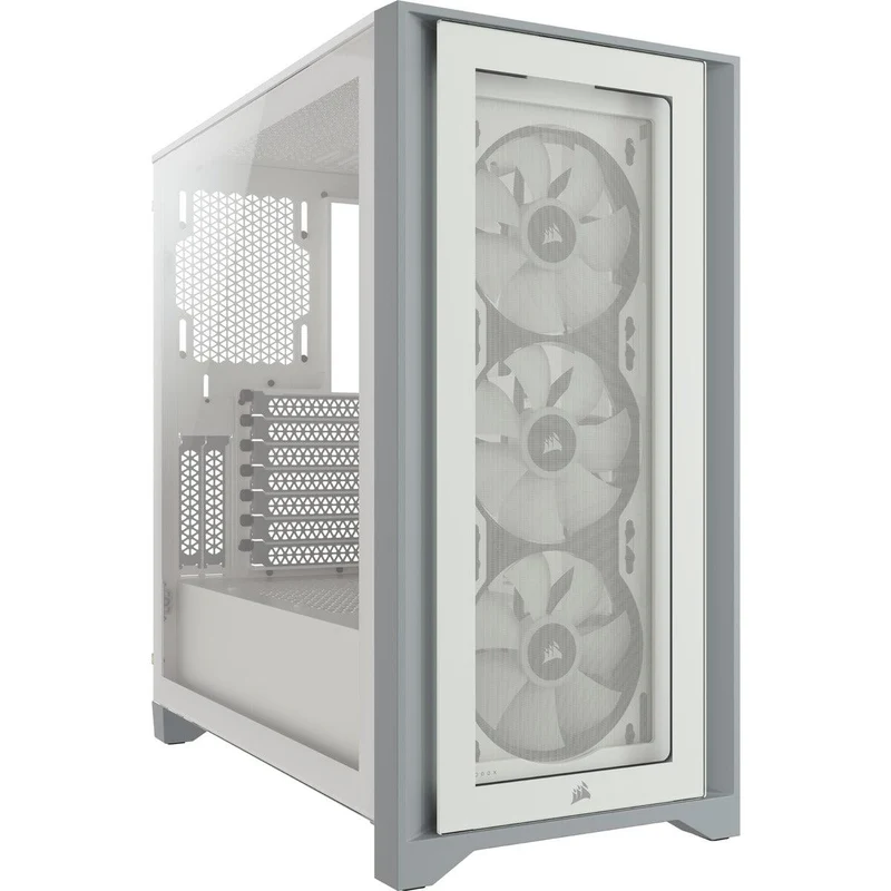 Corsair iCUE 4000X RGB Tempered Glass Mid-Tower ATX Case (White)