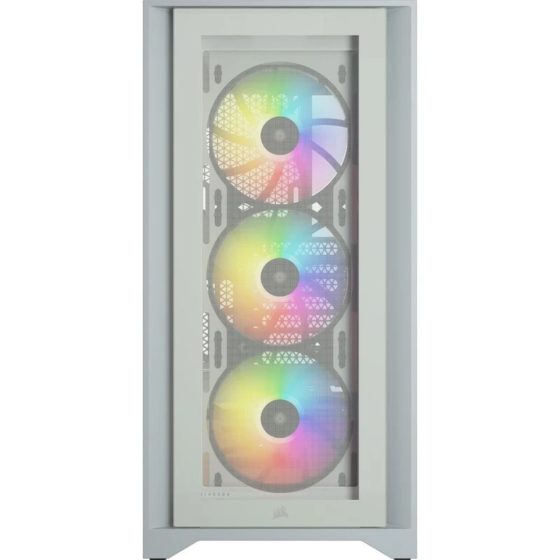 Corsair iCUE 4000X RGB Tempered Glass Mid-Tower ATX Case (White)