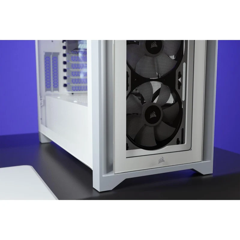 Corsair iCUE 4000X RGB Tempered Glass Mid-Tower ATX Case (White)