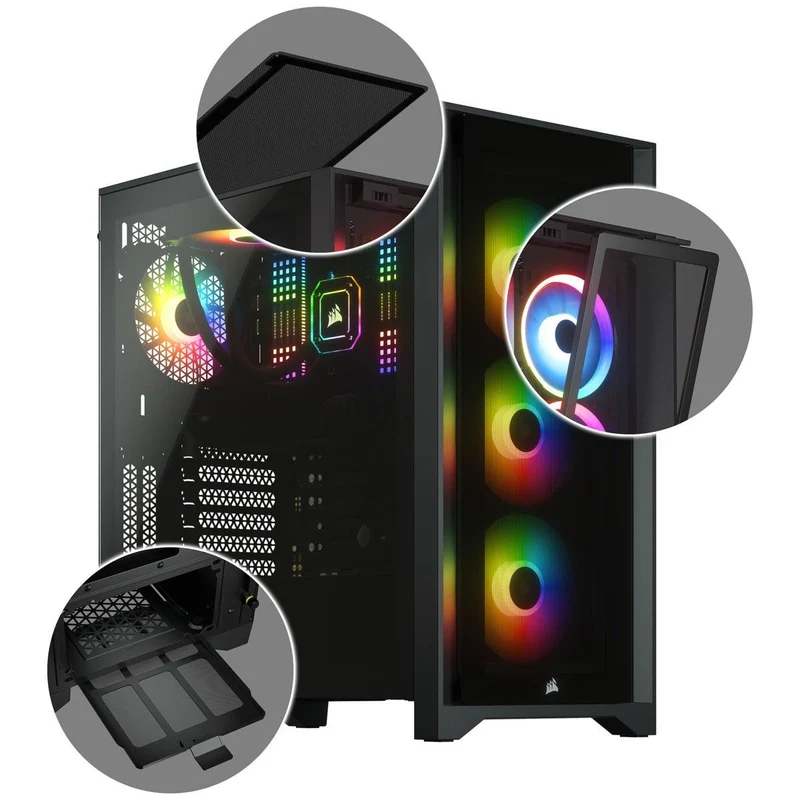 Corsair iCUE 4000X RGB Tempered Glass Mid-Tower ATX Case (Black)