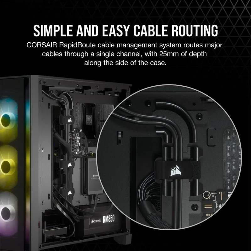 Corsair iCUE 4000X RGB Tempered Glass Mid-Tower ATX Case (Black)