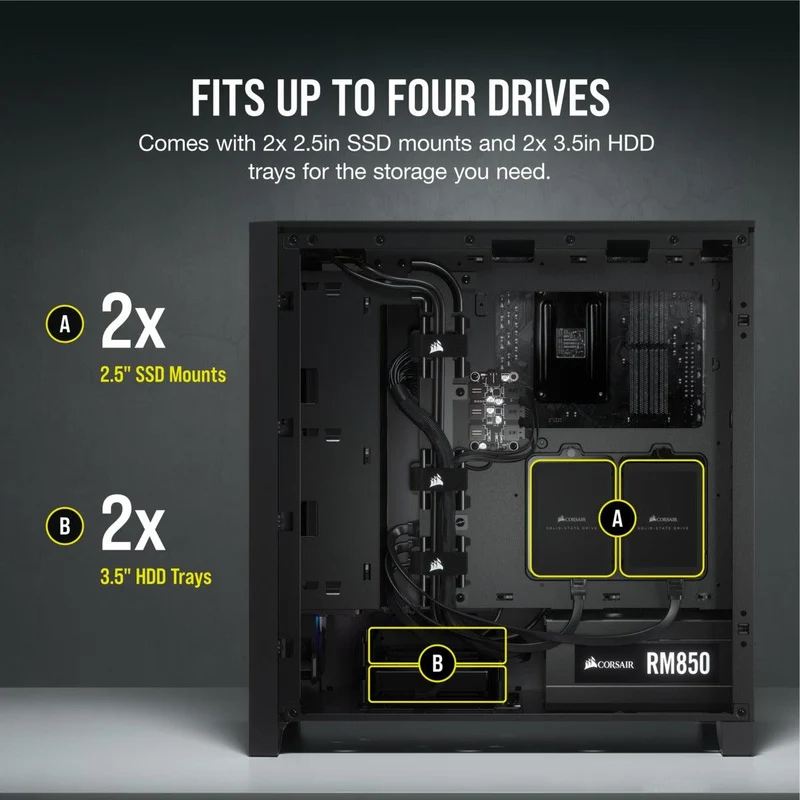 Corsair iCUE 4000X RGB Tempered Glass Mid-Tower ATX Case (Black)