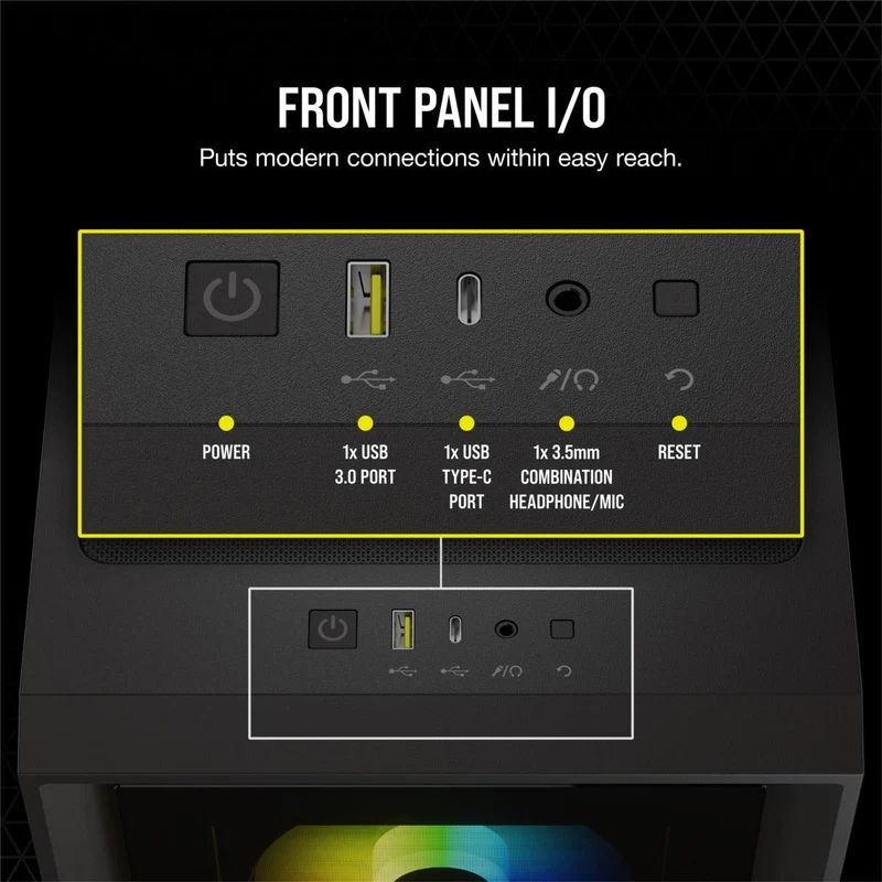 Corsair iCUE 4000X RGB Tempered Glass Mid-Tower ATX Case (Black)