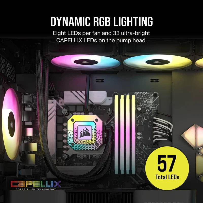 Corsair iCue H150i Elite Capellix XT Extreme Performance 360MM RGB Liquid CPU Cooler (Black)