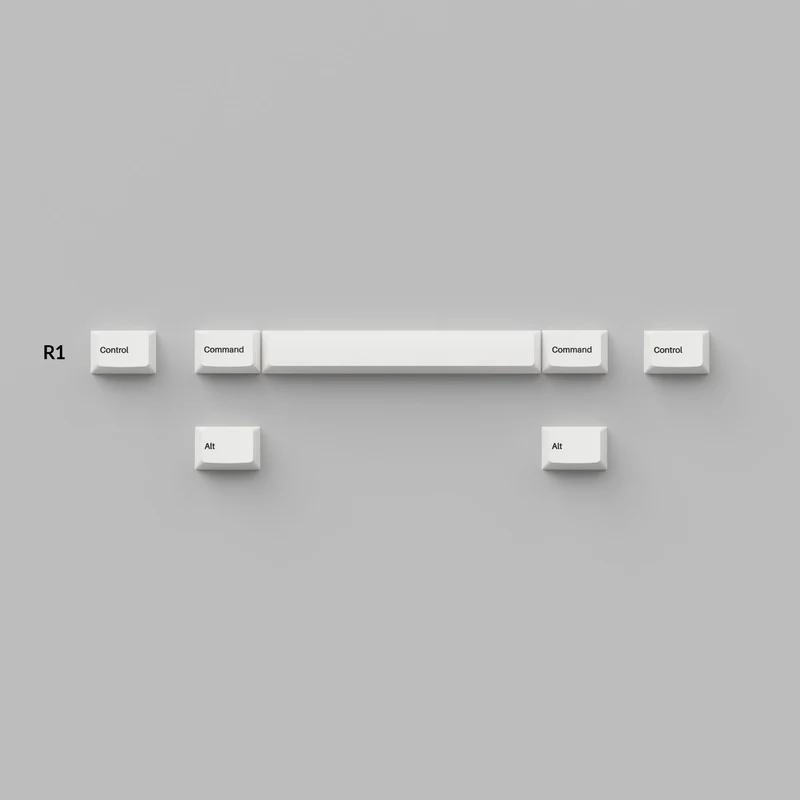 Keychron Cherry Profile Double Shot PBT Full Set Keycaps - Black On White (PBT-11)