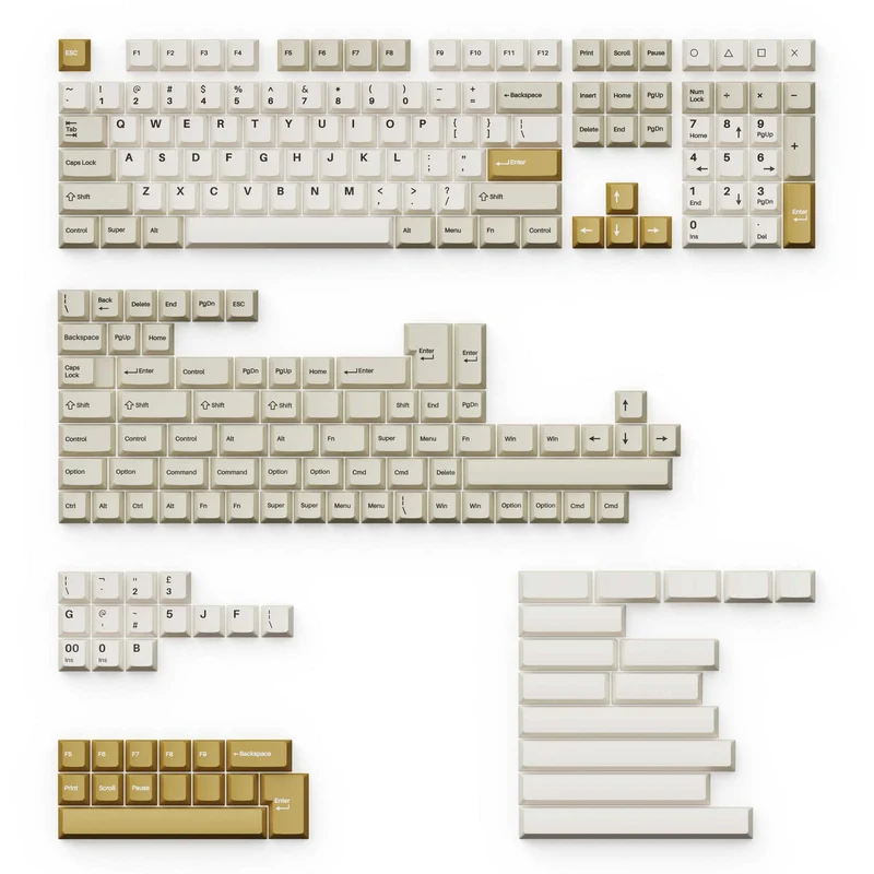 Keychron Cherry Profile Double Shot PBT Full Set Keycaps - Khaki (PBT-14)