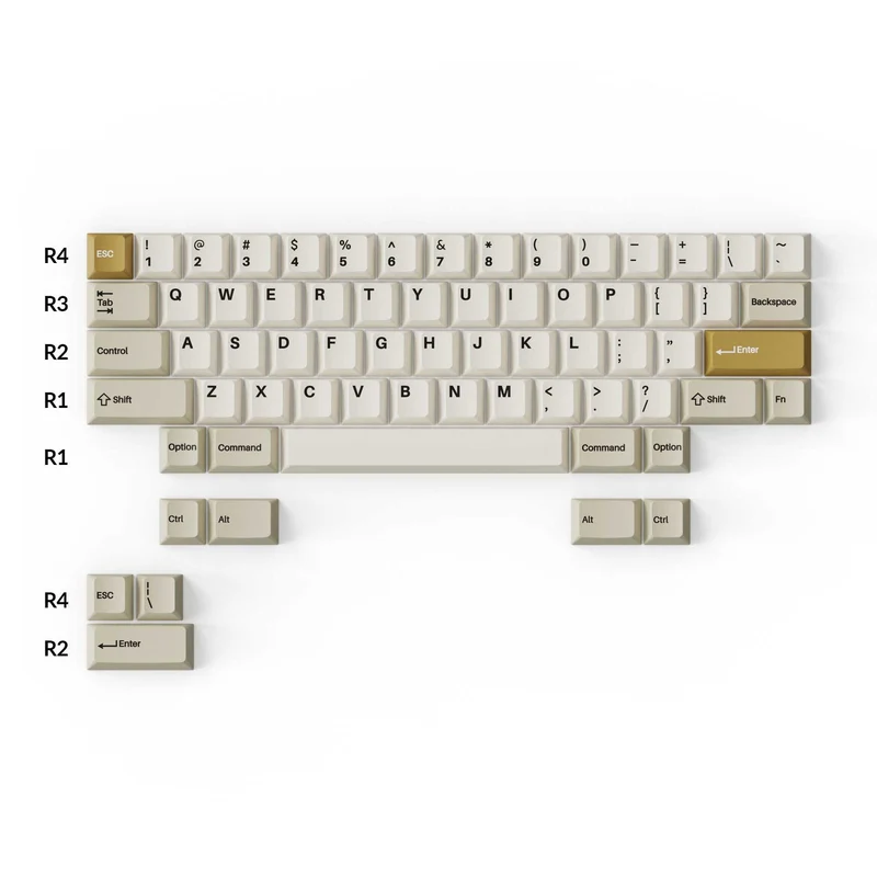 Keychron Cherry Profile Double Shot PBT Full Set Keycaps - Khaki (PBT-14)
