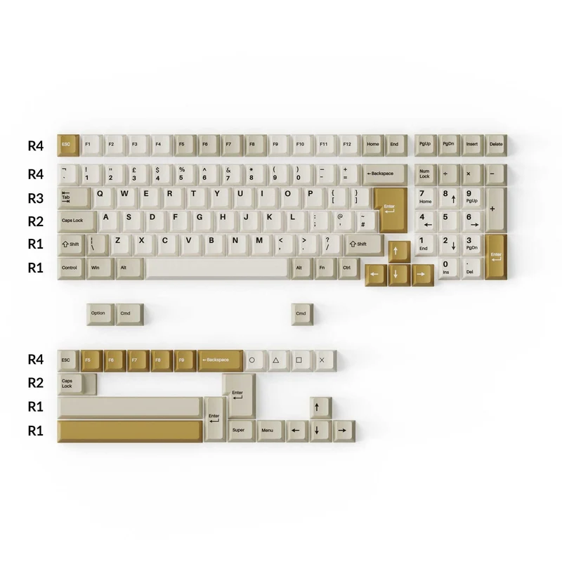 Keychron Cherry Profile Double Shot PBT Full Set Keycaps - Khaki (PBT-14)