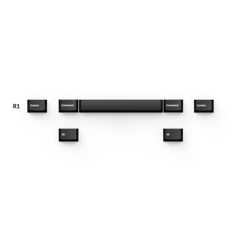 Keychron Cherry Profile Double Shot PBT Full Set Keycaps - White On Black (PBT-10)