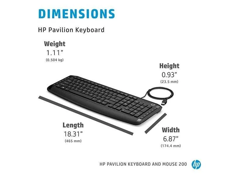 HP Pavilion Keyboard & Mouse 200 Combo (Black) (9DF28AA)