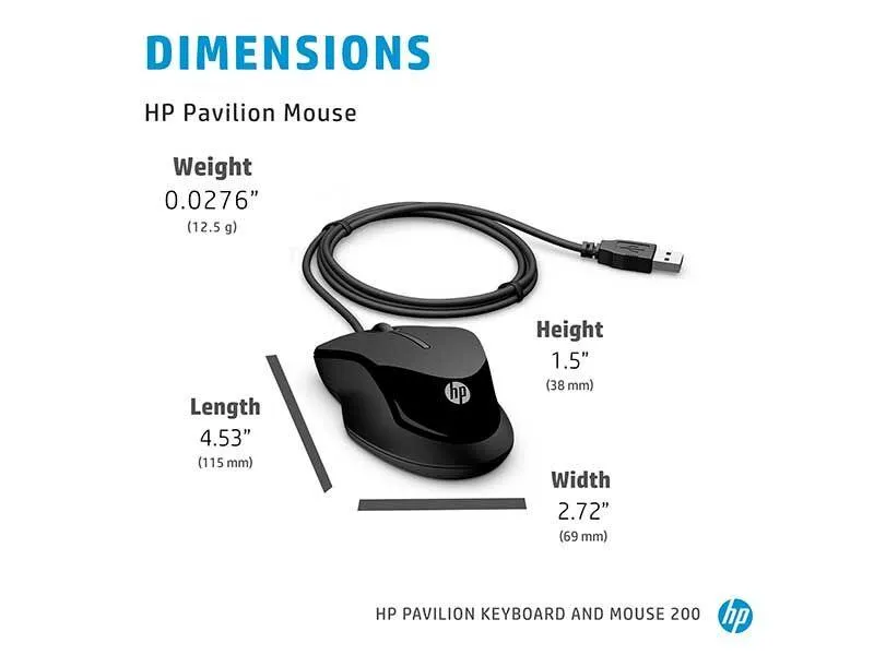 HP Pavilion Keyboard & Mouse 200 Combo (Black) (9DF28AA)