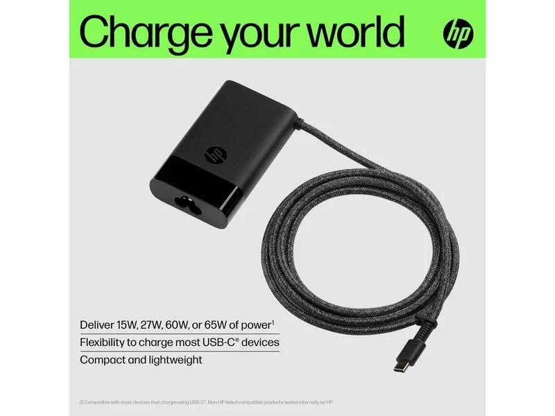 HP 65W USB-C Laptop Charger (671R2AA)