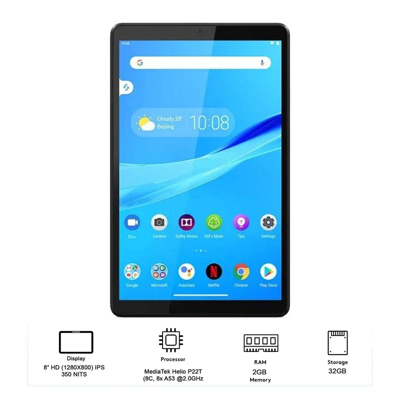 Lenovo Smart Tab M8 With Google Assistant TB-8505XS 2GB+32GB (Iron Grey) ZA5D0033PH