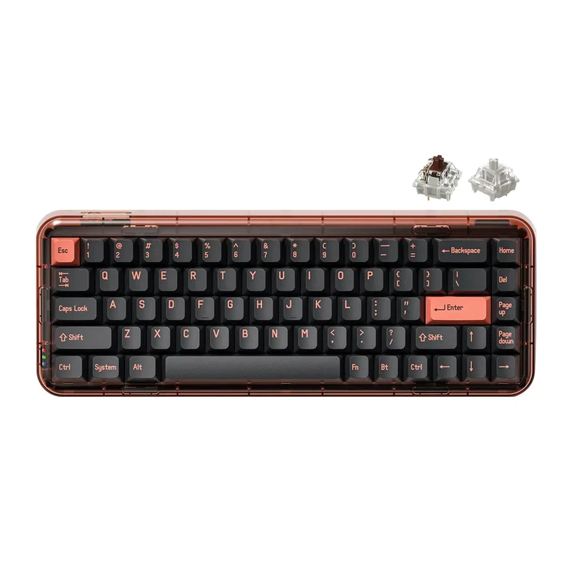 MelGeek MOJO68 Pigeon Custom & Programmable Mechanical Keyboard (Gateron Pro White, Gateron Pro Brown)