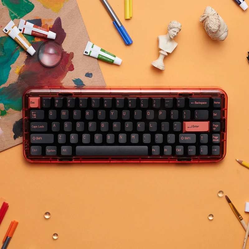 MelGeek MOJO68 Pigeon Custom & Programmable Mechanical Keyboard (Gateron Pro White, Gateron Pro Brown)