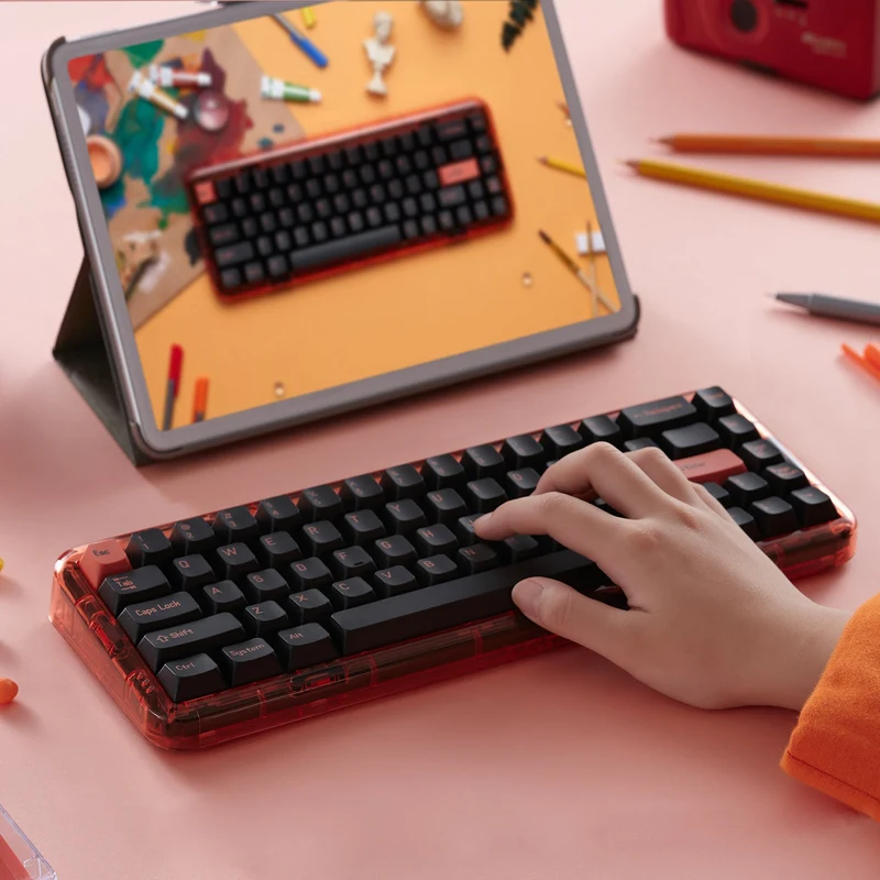 MelGeek MOJO68 Pigeon Custom & Programmable Mechanical Keyboard (Gateron Pro White, Gateron Pro Brown)