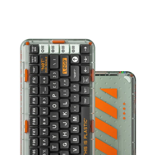 MelGeek MOJO84 Plastic Advance See-Through Custom Programmable Mechanical Keyboard (Kailh Box Brown)