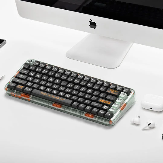 MelGeek MOJO84 Plastic Advance See-Through Custom Programmable Mechanical Keyboard (Kailh Box Brown)