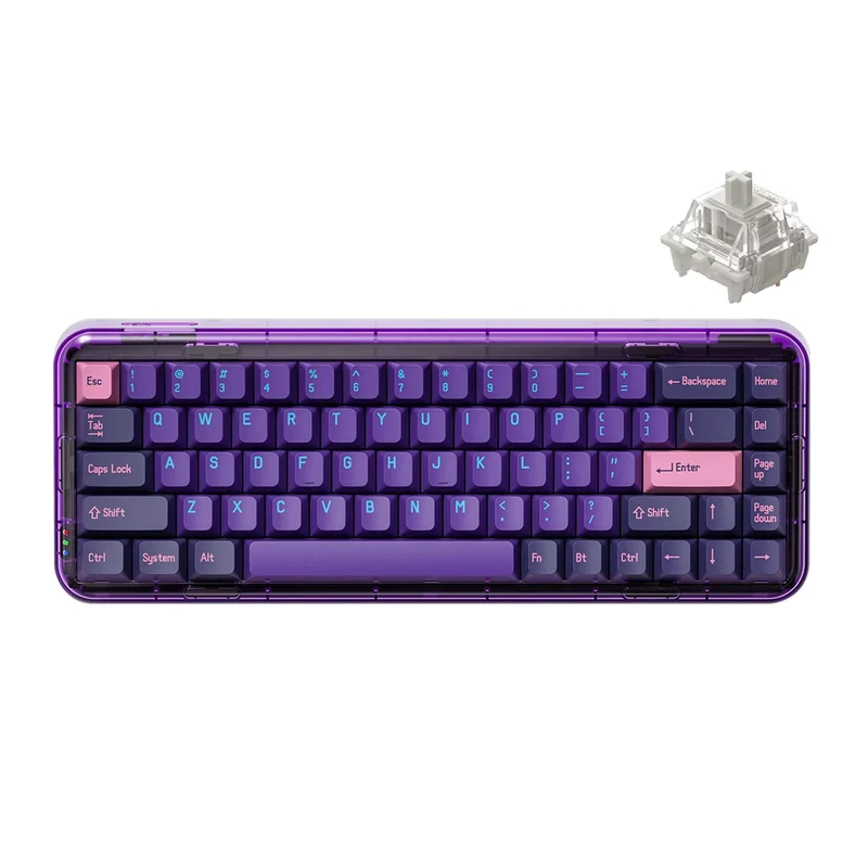 MelGeek MOJO68 Neon Custom & Programmable Mechanical Keyboard (Gateron Pro White)