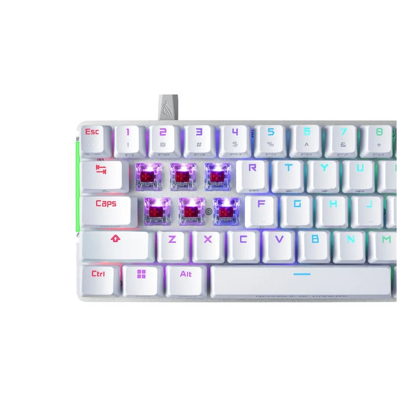 Asus ROG Falchion Ace M602 65% RGB Compact Gaming Mechanical Keyboard (ROG NX Red Switch Linear & Swift) (White)