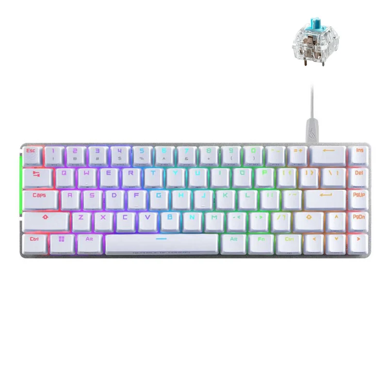Asus ROG Falchion Ace M602 65% RGB Compact Gaming Mechanical Keyboard (ROG NX Blue Switch Clicky & Tactile) (White)