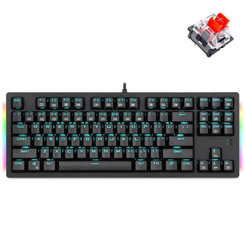 E-YOOSO K-620 Single Light With RGB Side Light 87 Keys Mechanical Keyboard Black (Red Switch)