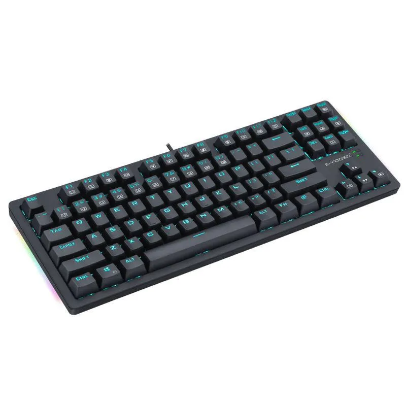E-YOOSO K-620 Single Light With RGB Side Light 87 Keys Mechanical Keyboard Black (Red Switch)