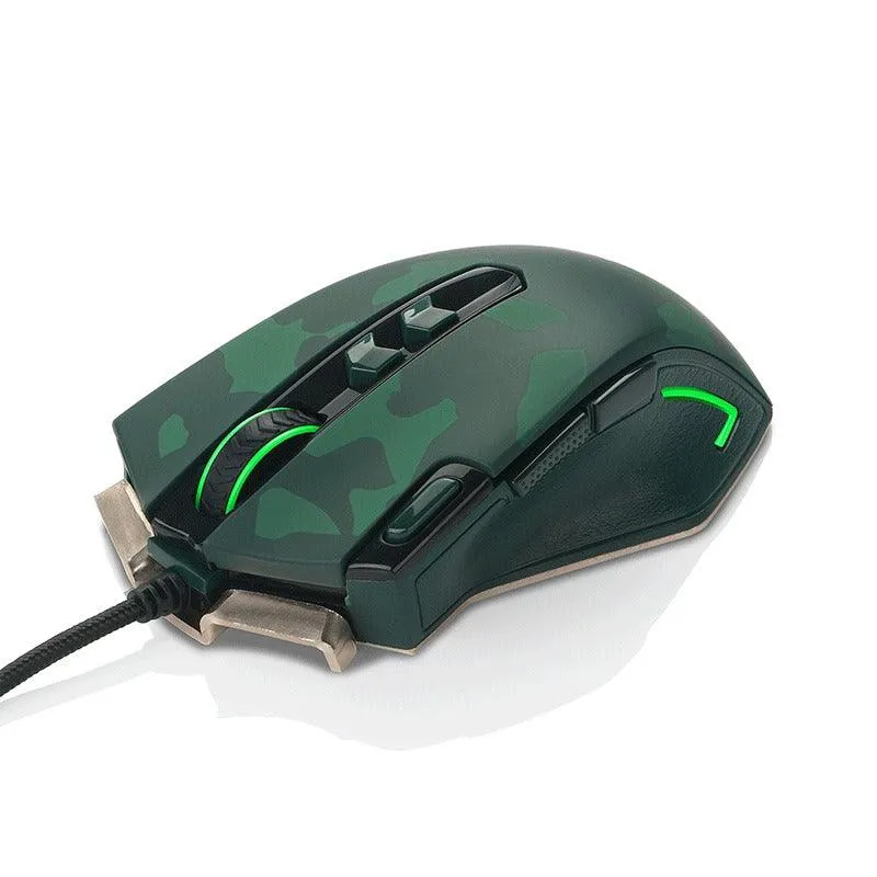 E-Yooso X-3 Ergonomic Gaming Mouse (Green Camouflage)