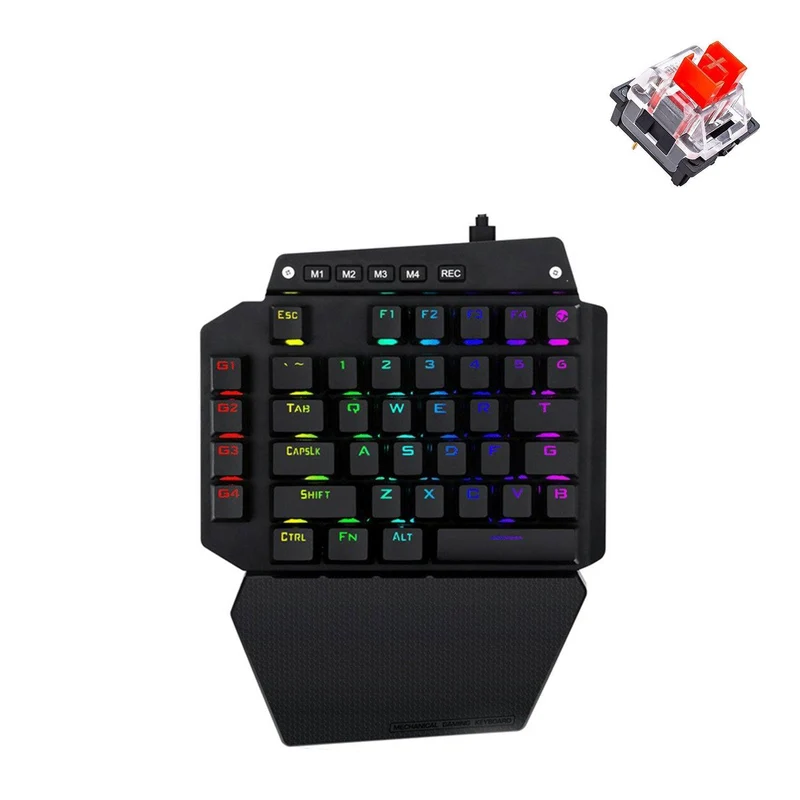 E-Yooso K-700 44keys One-Handed RGB Mechanical Gaming Keyboard (Red Switch)