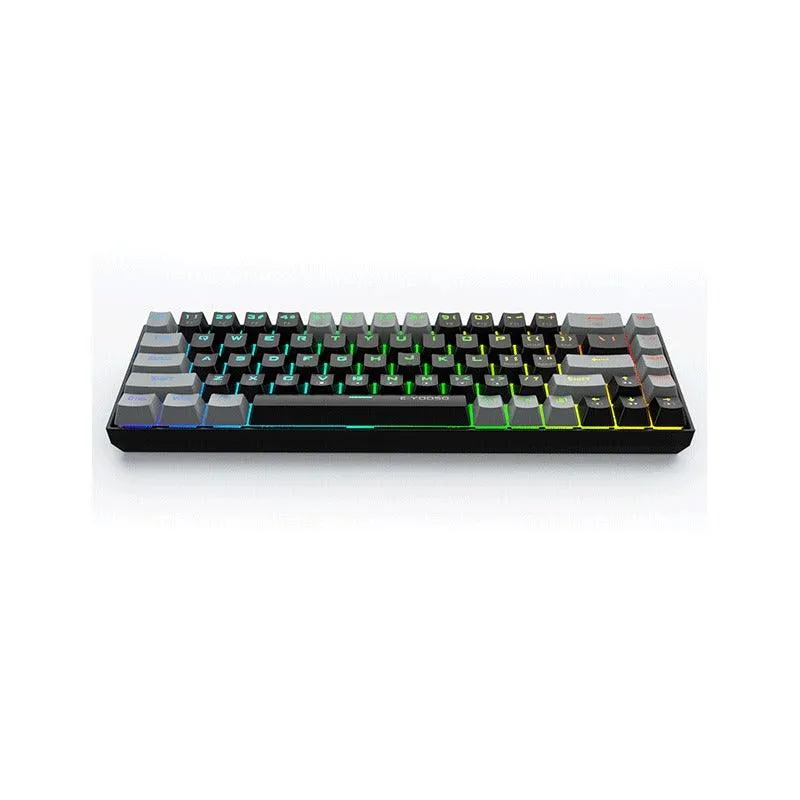 E-Yooso Z-686 RGB 68 Keys Hot Swappable Mechanical Keyboard Black/Grey (Blue Switch, Brown Switch)