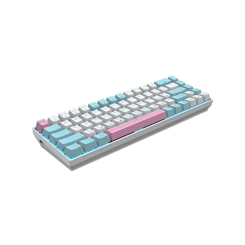 E-YOOSO Z-686 Single Light 68 Keys Hot Swappable Mechanical Keyboard White/Blue (Blue Switch)