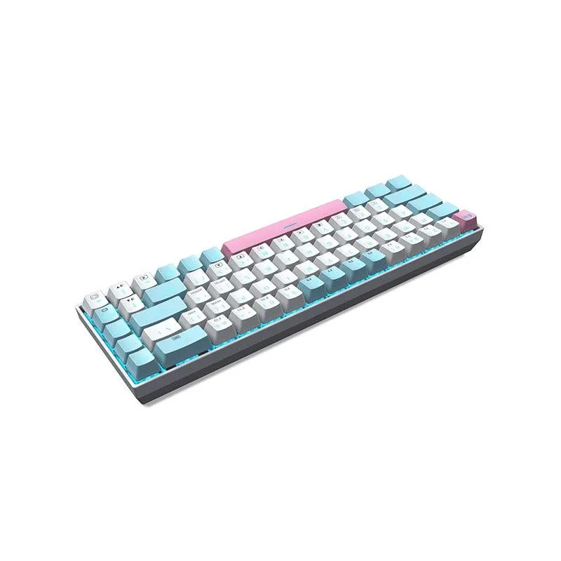 E-YOOSO Z-686 Single Light 68 Keys Hot Swappable Mechanical Keyboard White/Blue (Blue Switch)