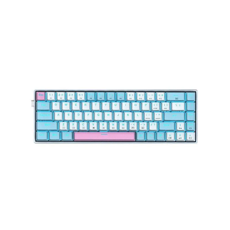 E-YOOSO Z-686 Single Light 68 Keys Hot Swappable Mechanical Keyboard White/Blue (Blue Switch)