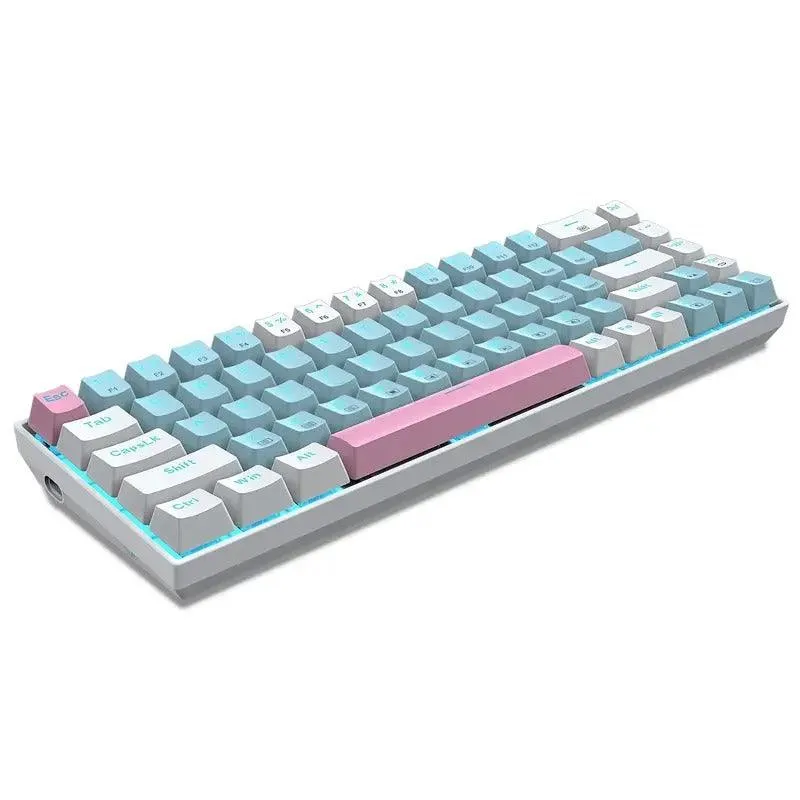 E-YOOSO Z-686 Single Light 68 Keys Hot Swappable Mechanical Keyboard Blue/White (Red Switch)
