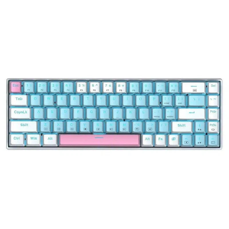E-YOOSO Z-686 Single Light 68 Keys Hot Swappable Mechanical Keyboard Blue/White (Red Switch)