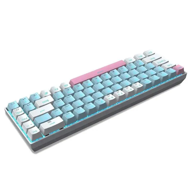 E-YOOSO Z-686 Single Light 68 Keys Hot Swappable Mechanical Keyboard Blue/White (Red Switch)
