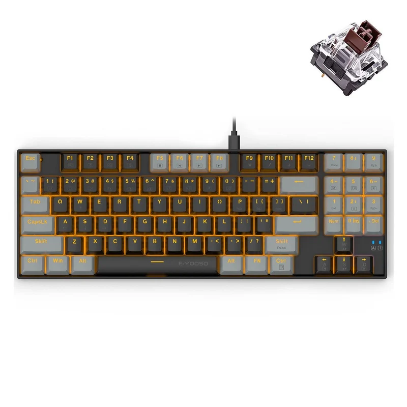 E-YOOSO Z-13 Single Light 89 Keys Mechanical Keyboard Black/Gray (Brown Switch)