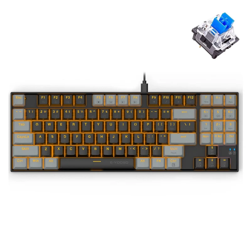 E-YOOSO Z-13 Single Light 89 Keys Mechanical Keyboard Black/Gray (Blue Switch)