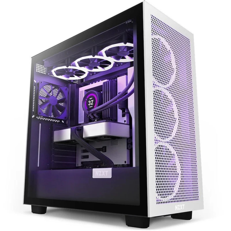 NZXT H7 Flow Mid-Tower Airflow Case (Matte Black/Matte White) (CM-H71FG-01)
