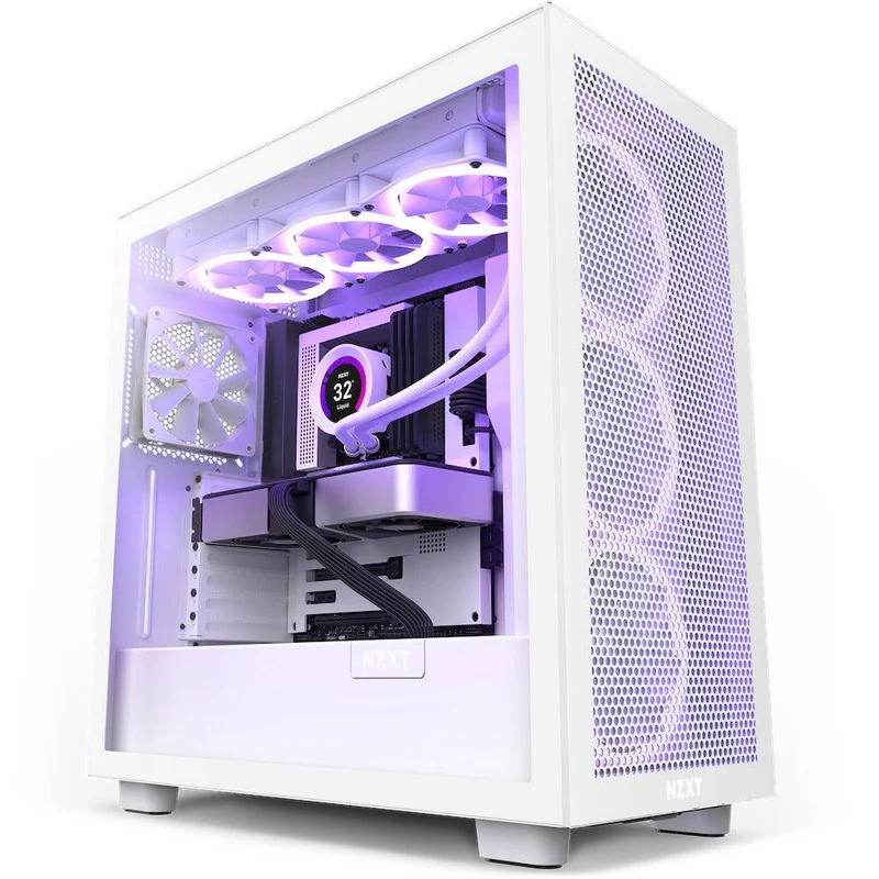 NZXT H7 Flow Mid-Tower Airflow Case (Matte White) (CM-H71FW-01)