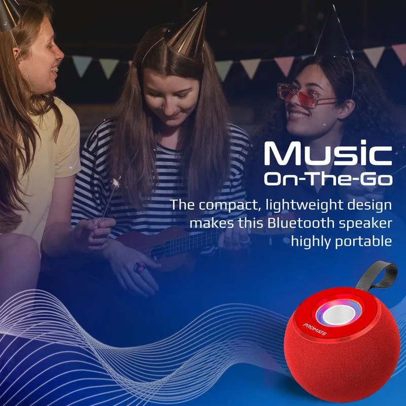 Promate Juggler Lumiflux Wireless High-Definition Speaker (Red)